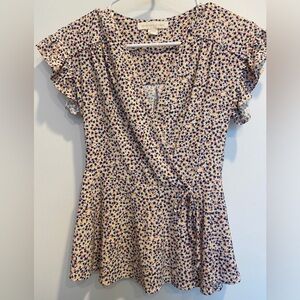 Colorful Wrap Blouse